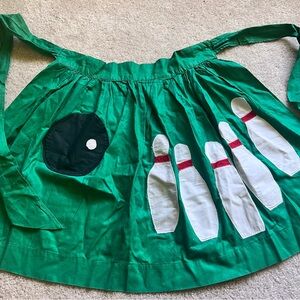 Vintage Bowling Apron - Green Kitschy